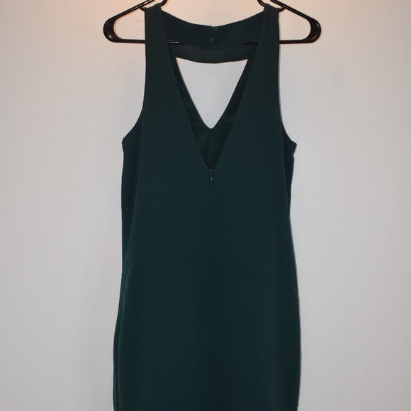 Crepe Dress | Forest Green | Size Small - Picture 1 of 8